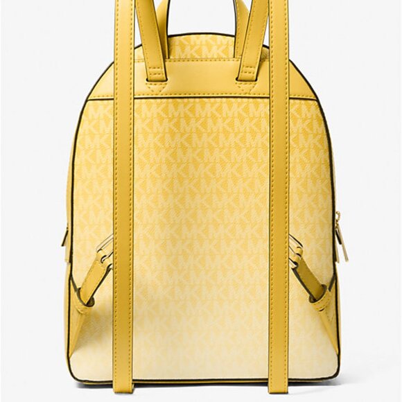 New Michael Kors Jaycee Medium Ombré Signature Logo Backpack Daisy Yellow